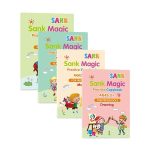 KidBook, 4-dielna sada pracovných zošitov na písanie a kreslenie pomocou čarovného pera, ktoré sa automaticky vymaže