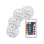 GlowWaterLights, 4 vodotesné LED svetlá s diaľkovým ovládaním